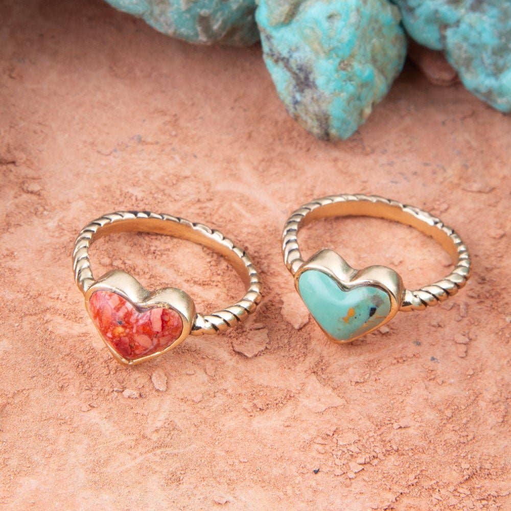 Turquoise Rope My Heart Ring