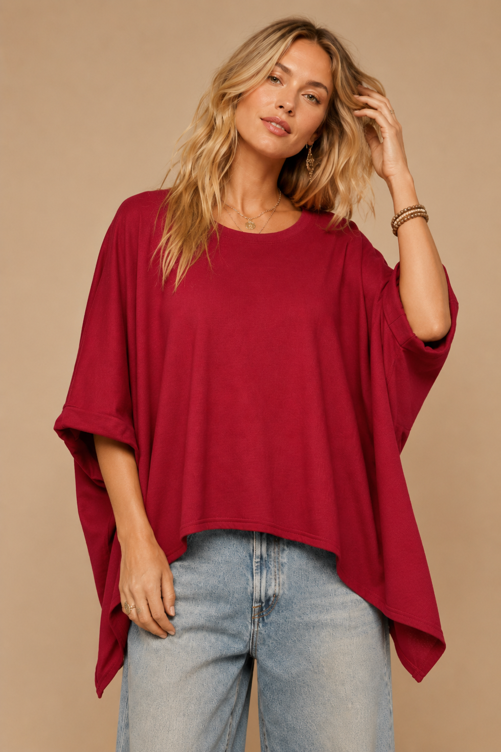 Dolman Half Sleeve Oversize Top