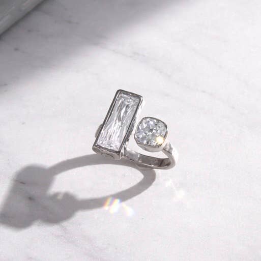 CZ Geometric Ring
