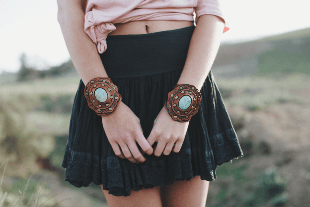Trending Gift: Aegean Boho Leather Cuff Bracelet - Brown