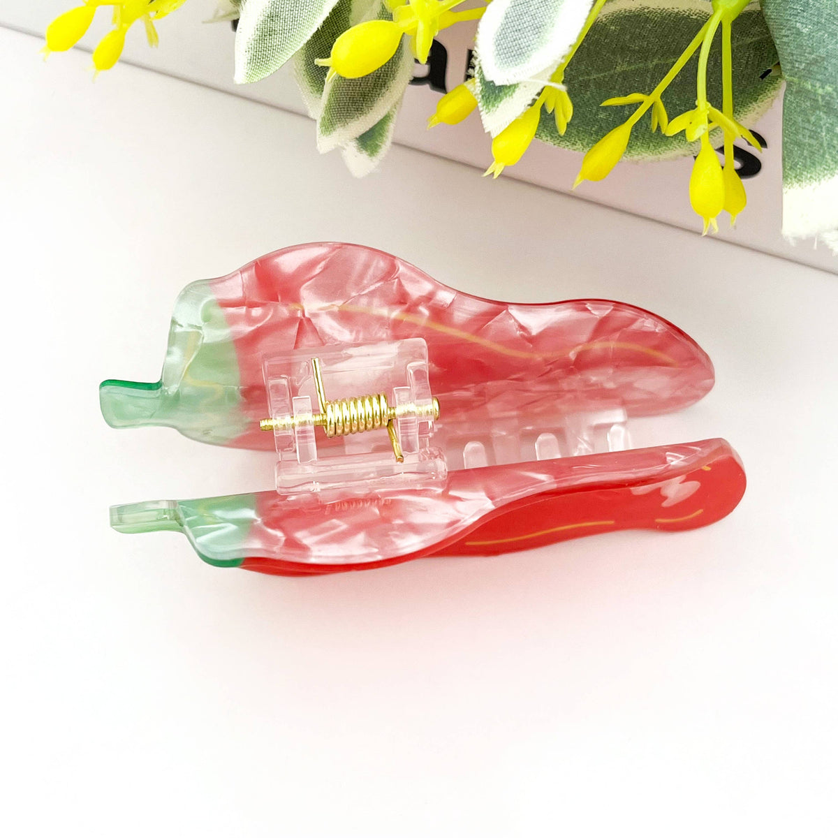 Red Chili Pepper Hair Claw Clip, Cute Vegetable Hair Clip