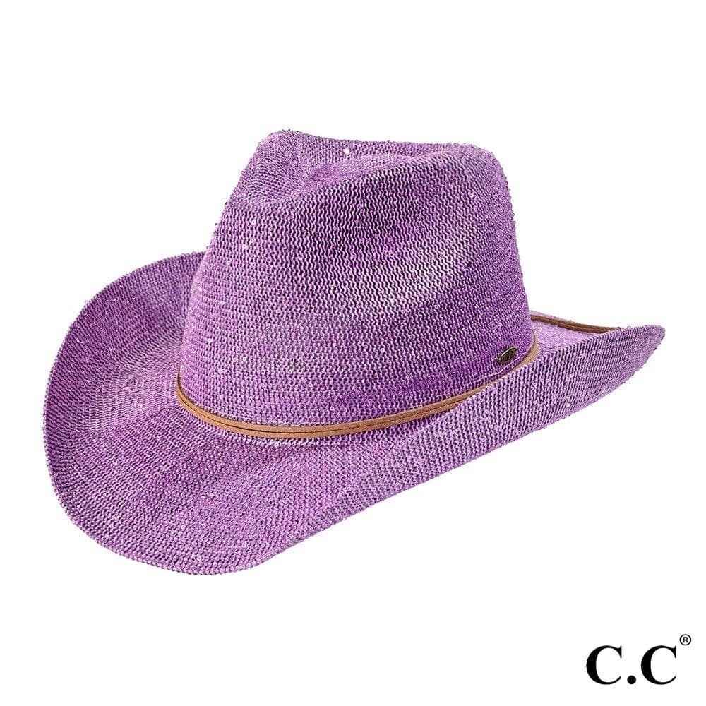 Sequin Cowboy Hat with Suede-Style Band