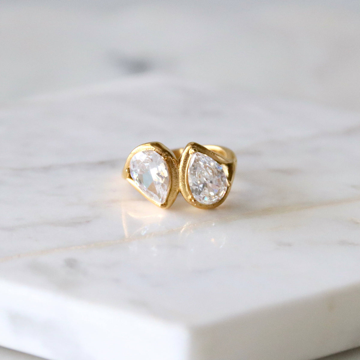 CZ Duo Pear Ring