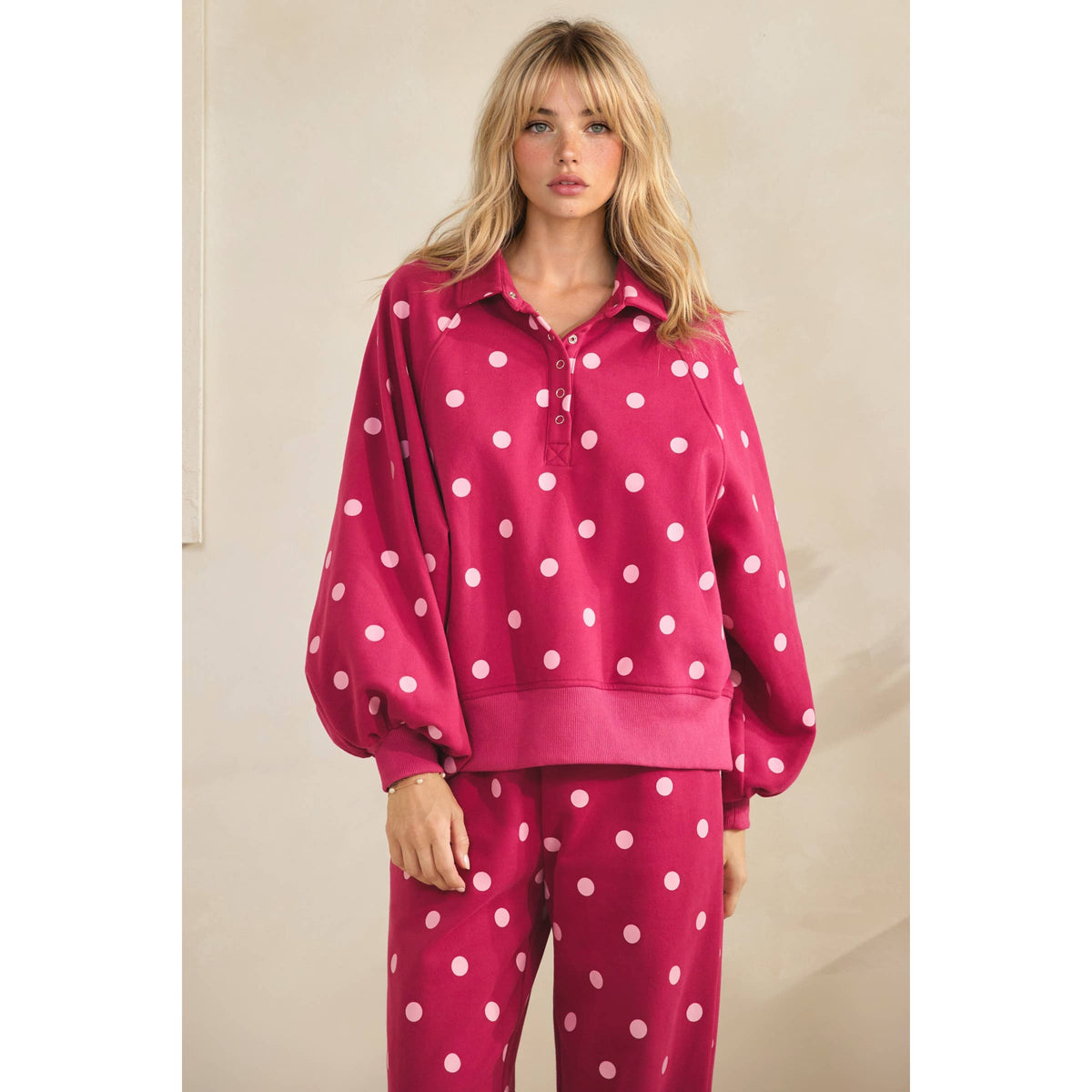 Playful Dot Quarter Zip