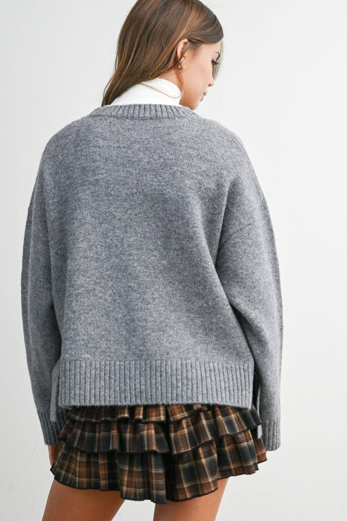 Tie Split-Hem Crewneck Long Sleeve Top - BMW7900