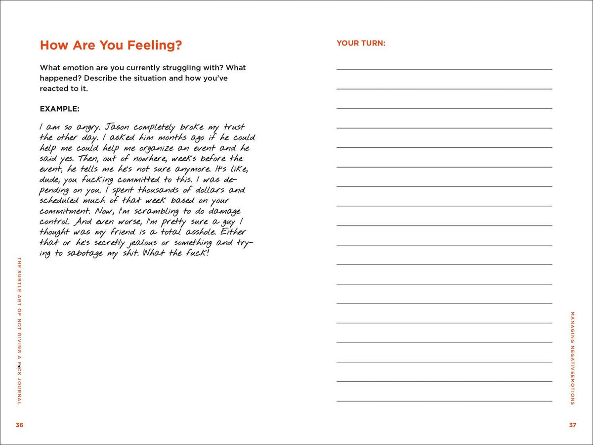 Subtle Art of Not Giving a F*ck Journal, The: Mark Manson