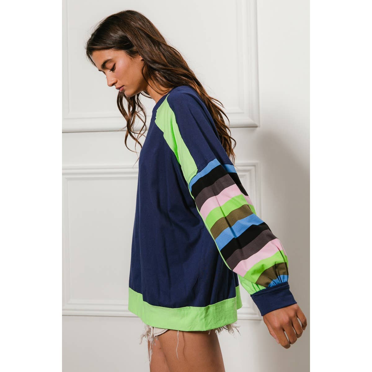 Colorblock Sweatshirt Top