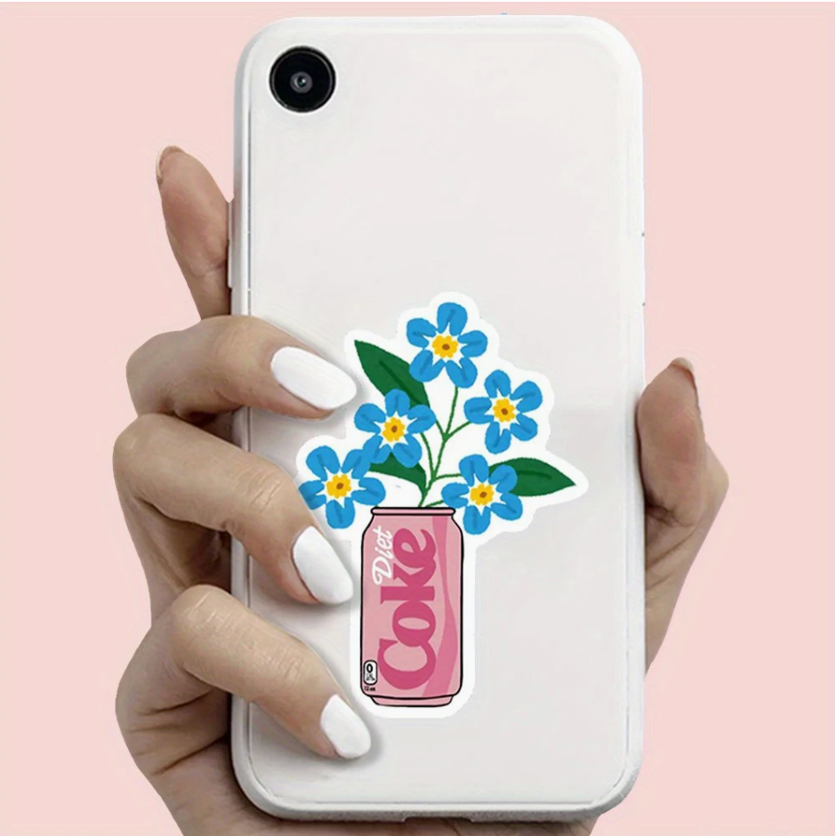 Diet Coke Floral Vase Vinyl Sticker