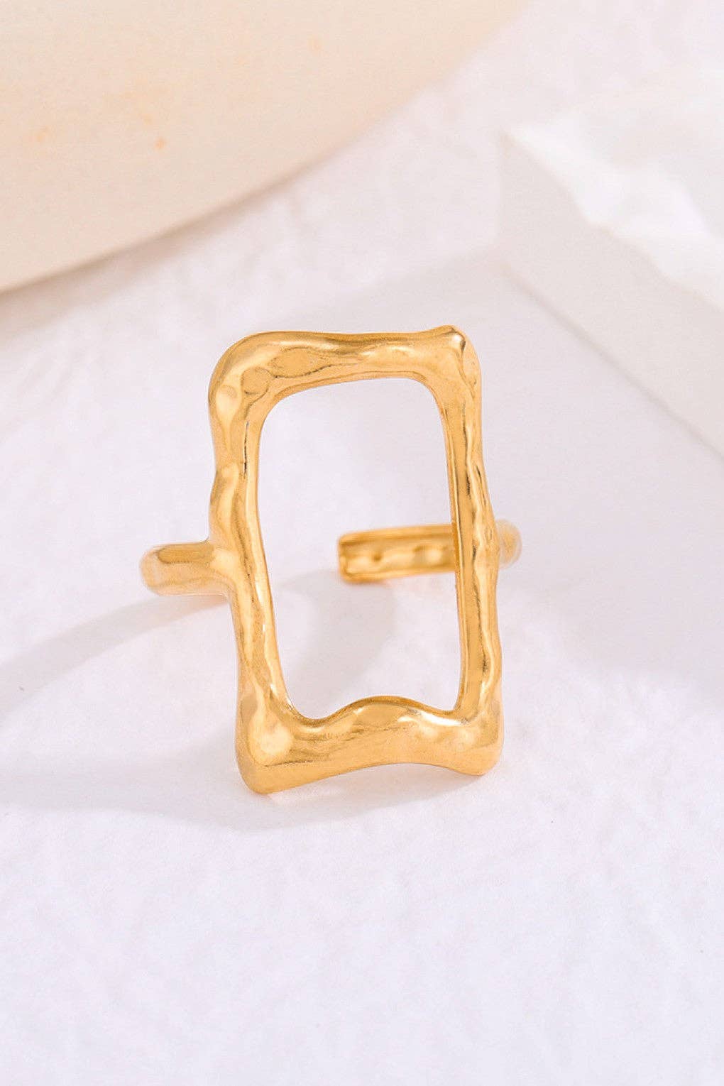 18K Gold Plated Waterproof Stainless Steel Ring - 7887