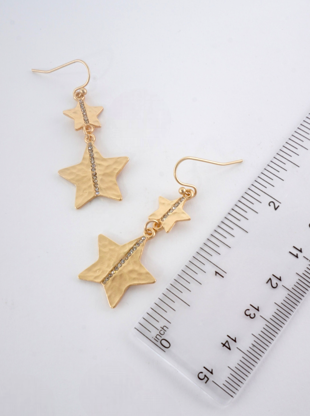 Starlight Hammered Crystal Drop Earrings