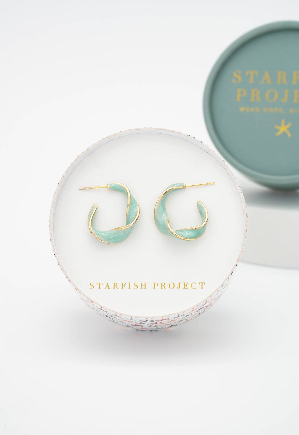 With a Twist Hoops in Mint
