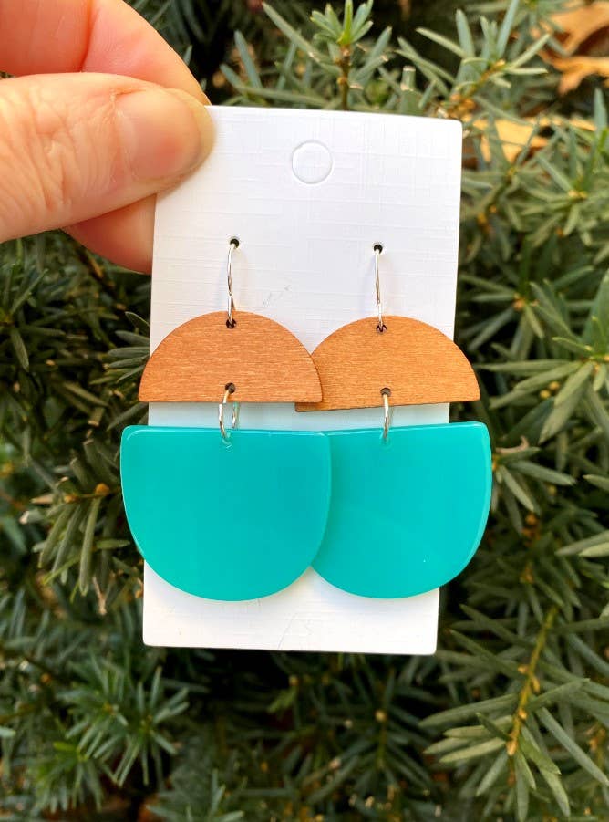Aqua Wood and Acrylic Deco Drops