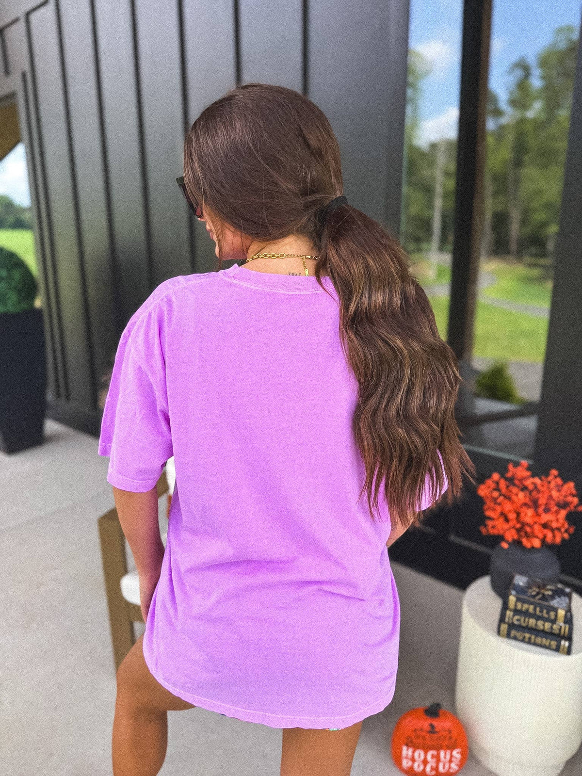 Halloweentown Graphic Tee on Neon Violet