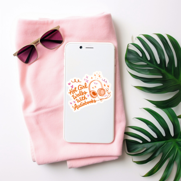Hot Girl Walks with Audiobooks Vinyl Sticker
