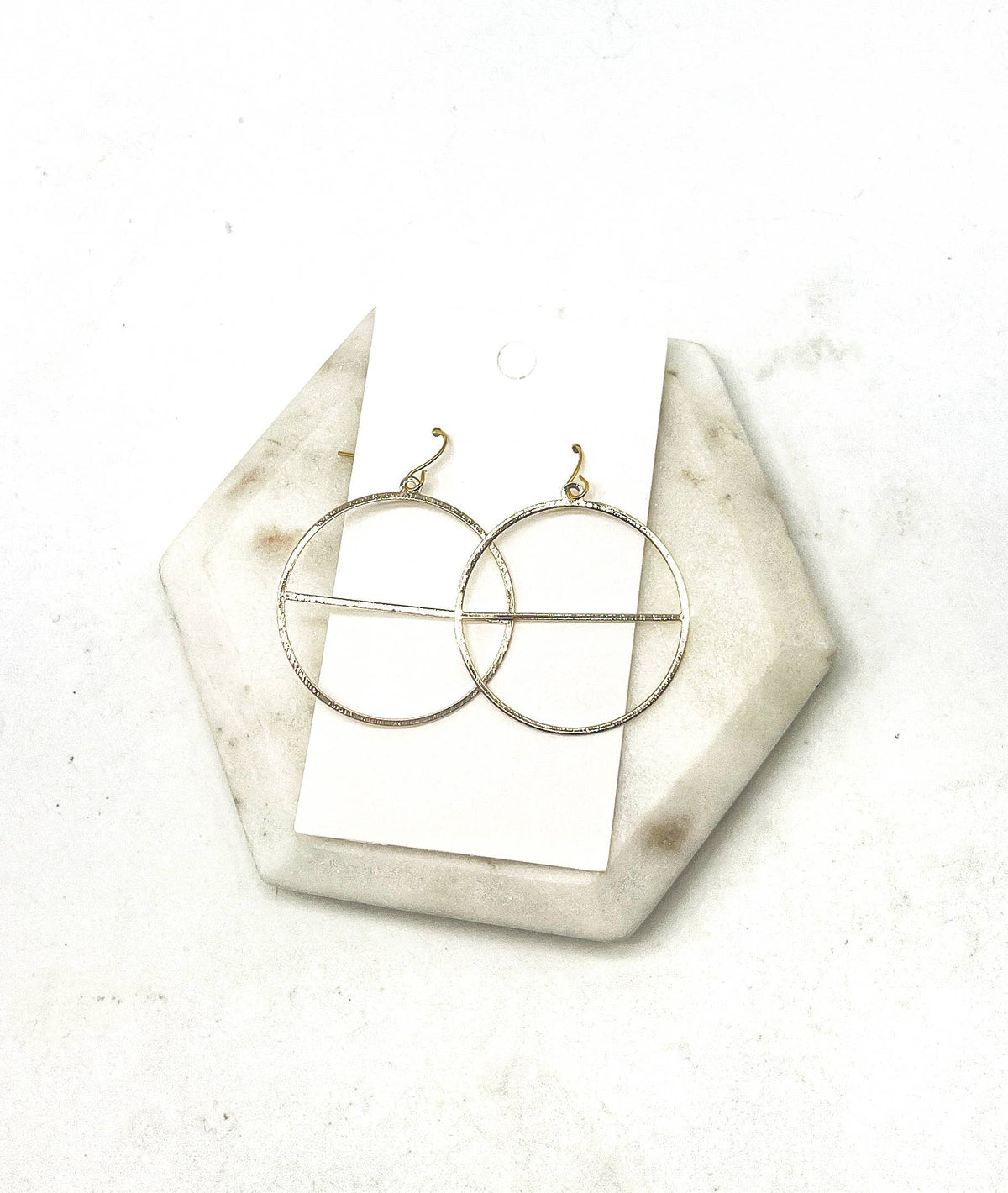 Gold Circle Metal Minimalist Modern Earrings