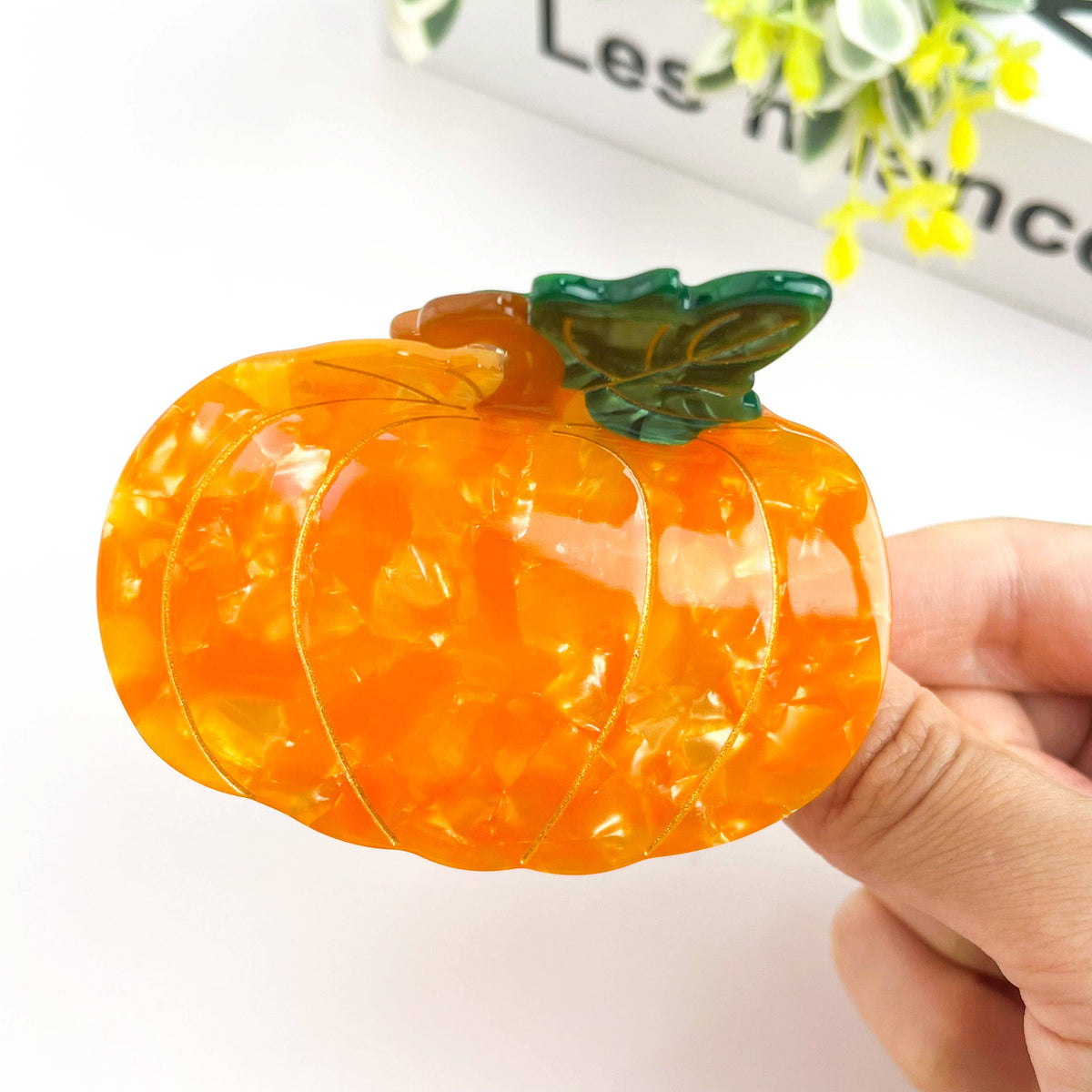 Orange Pumpkin Hair Claw Clip, Vegetable Hair Accessories