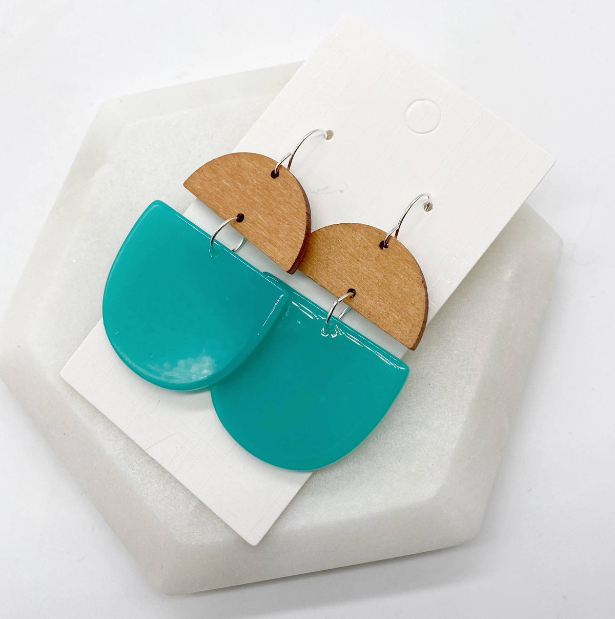 Aqua Wood and Acrylic Deco Drops