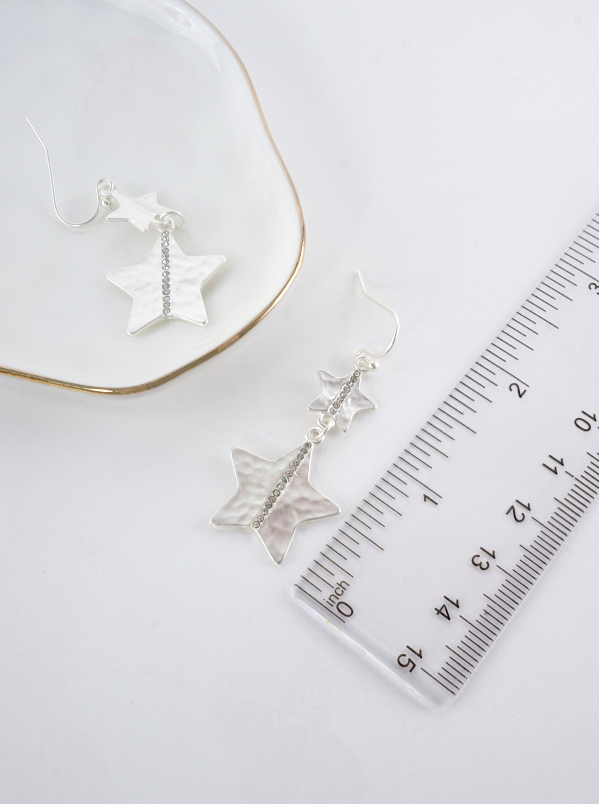 Starlight Hammered Crystal Drop Earrings