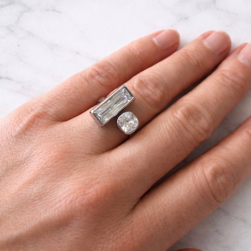 CZ Geometric Ring