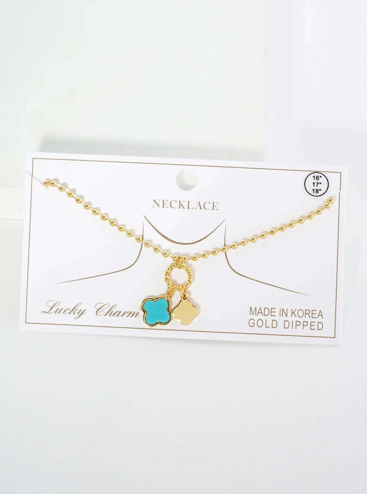 Lucky Double Quatrefoil Ball Chain Necklace