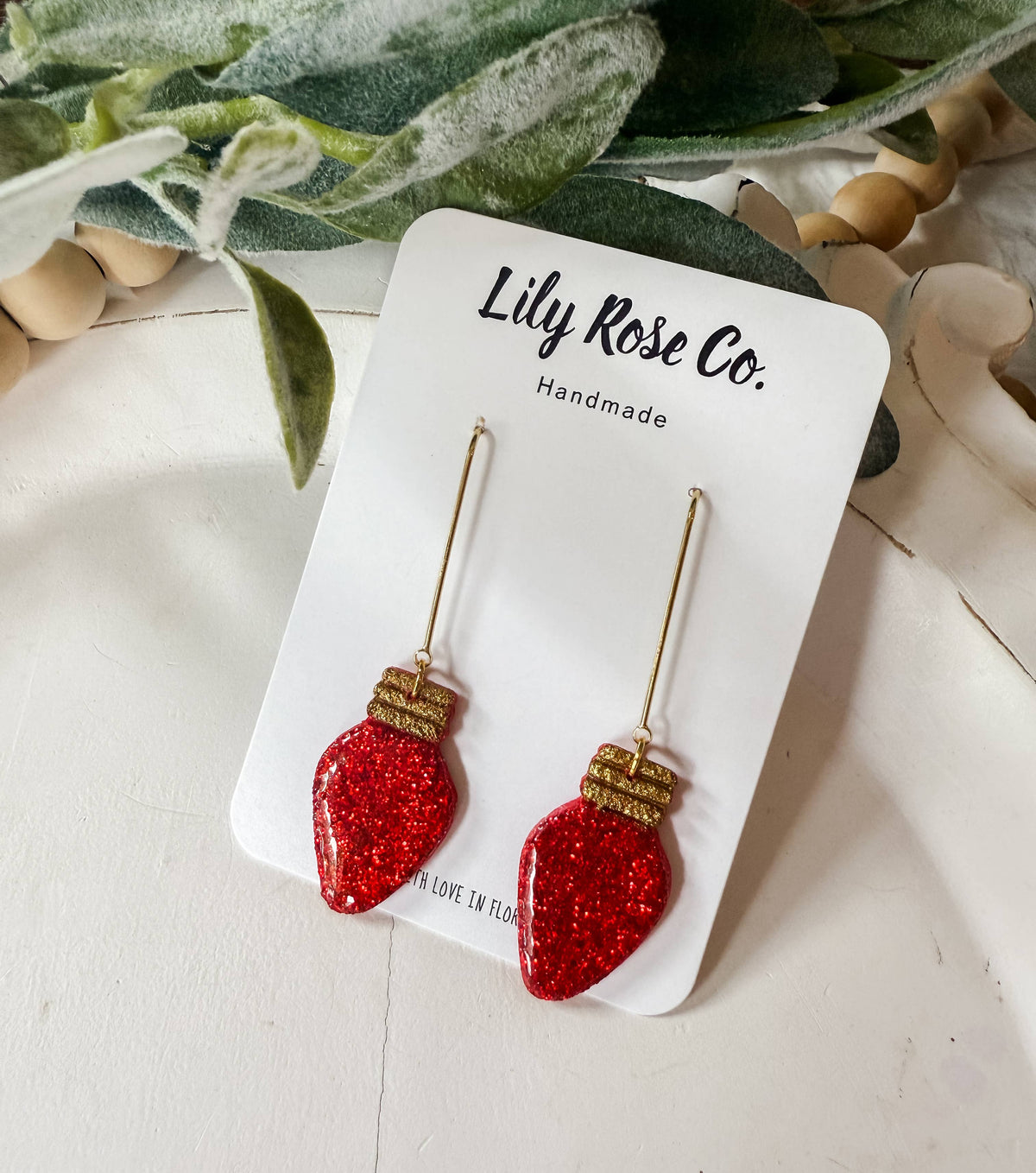 Red Glitter Christmas Bulbs