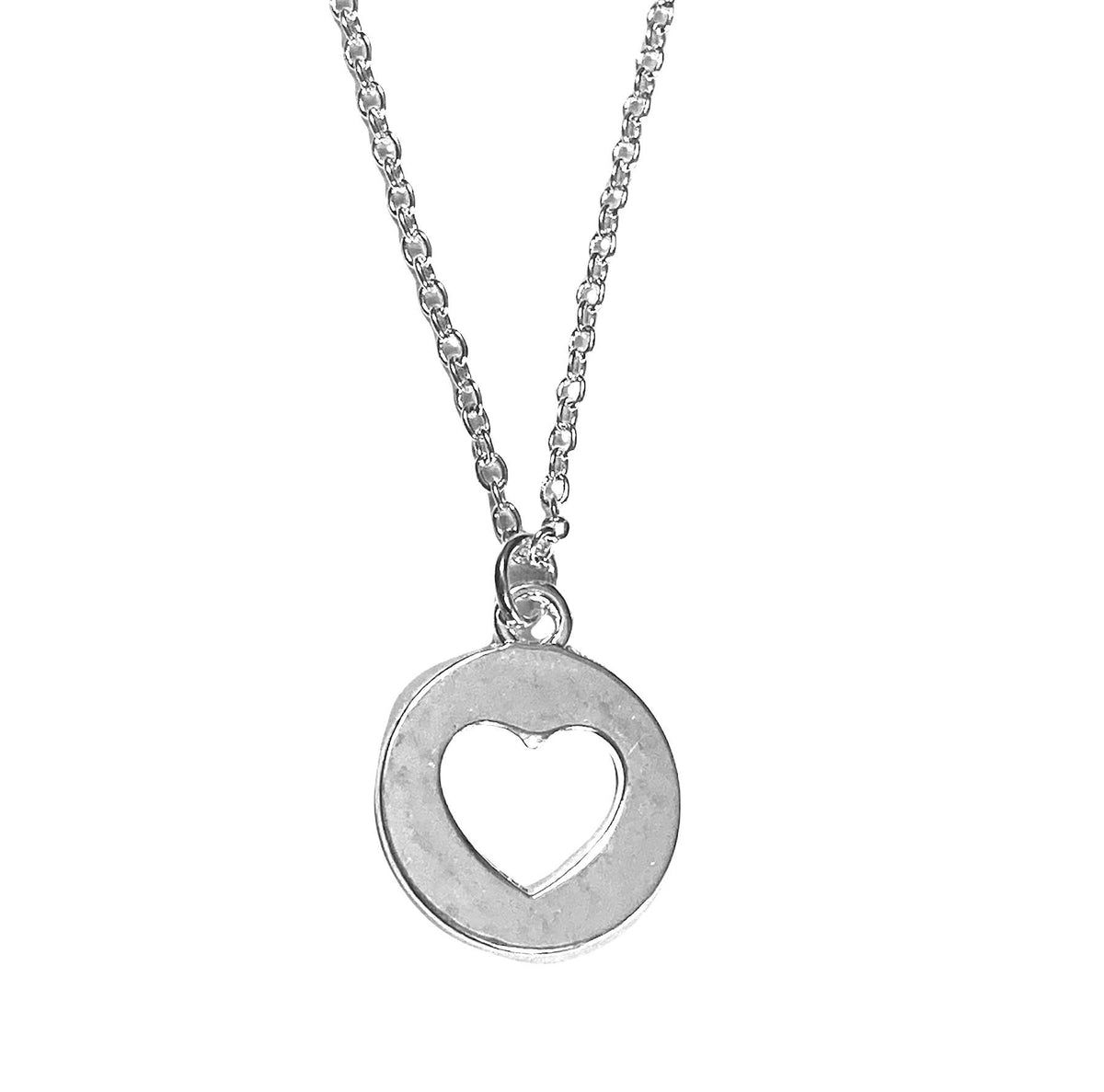 Heart Cutout Medallion Pendant Necklace