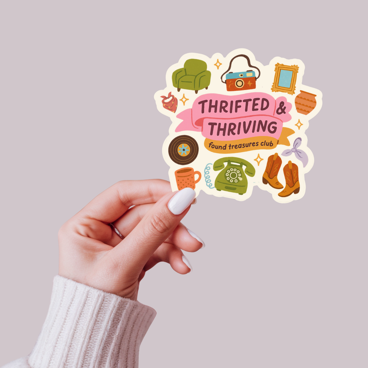Thrifted & Thriving Vinyl Sticker