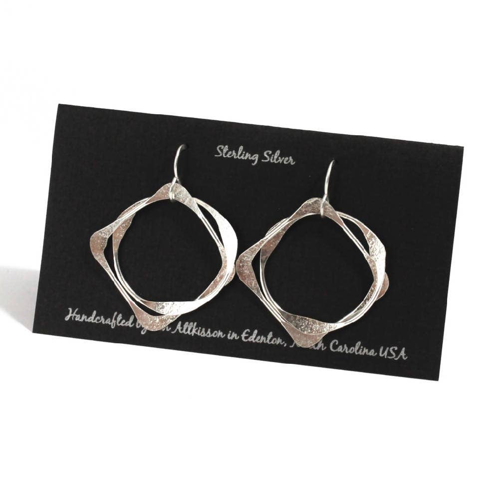 Sterling Silver Large Thick Square & Circles Together