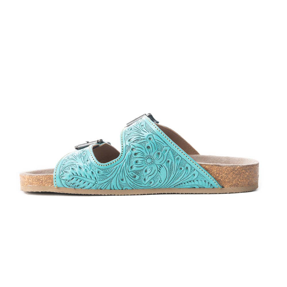 Wildlfower Wanderer Sandals In Turquoise
