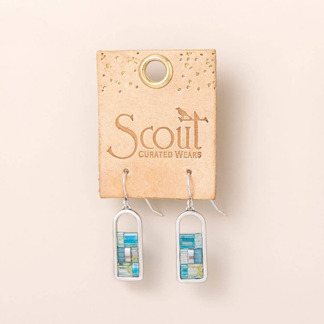 Good Karma Miyuki Frame Earring - Marine/Silver
