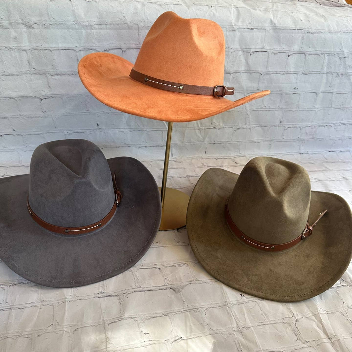 Vegan Suede Cattleman Cowboy Hat