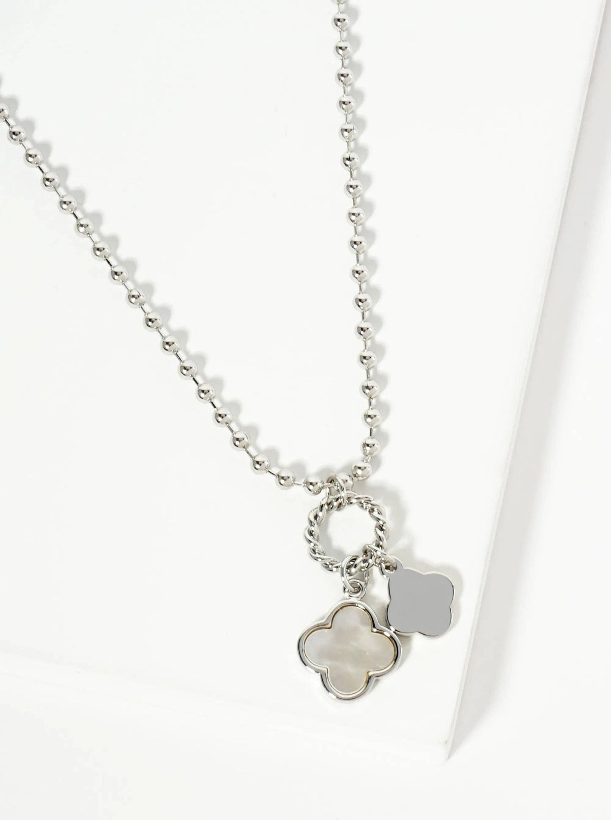 Lucky Double Quatrefoil Ball Chain Necklace