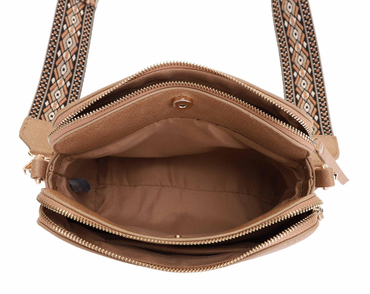Mila Three-Compartment Crossbody Bag