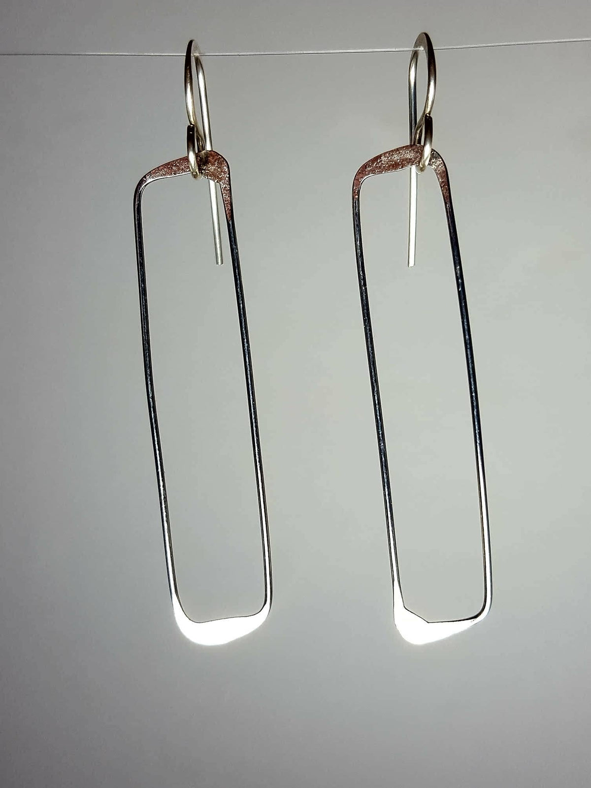 Sterling Silver Earrings Skinny Rectangle