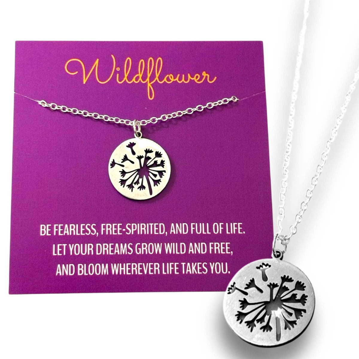 Wildflower Dandelion Pendant Necklace