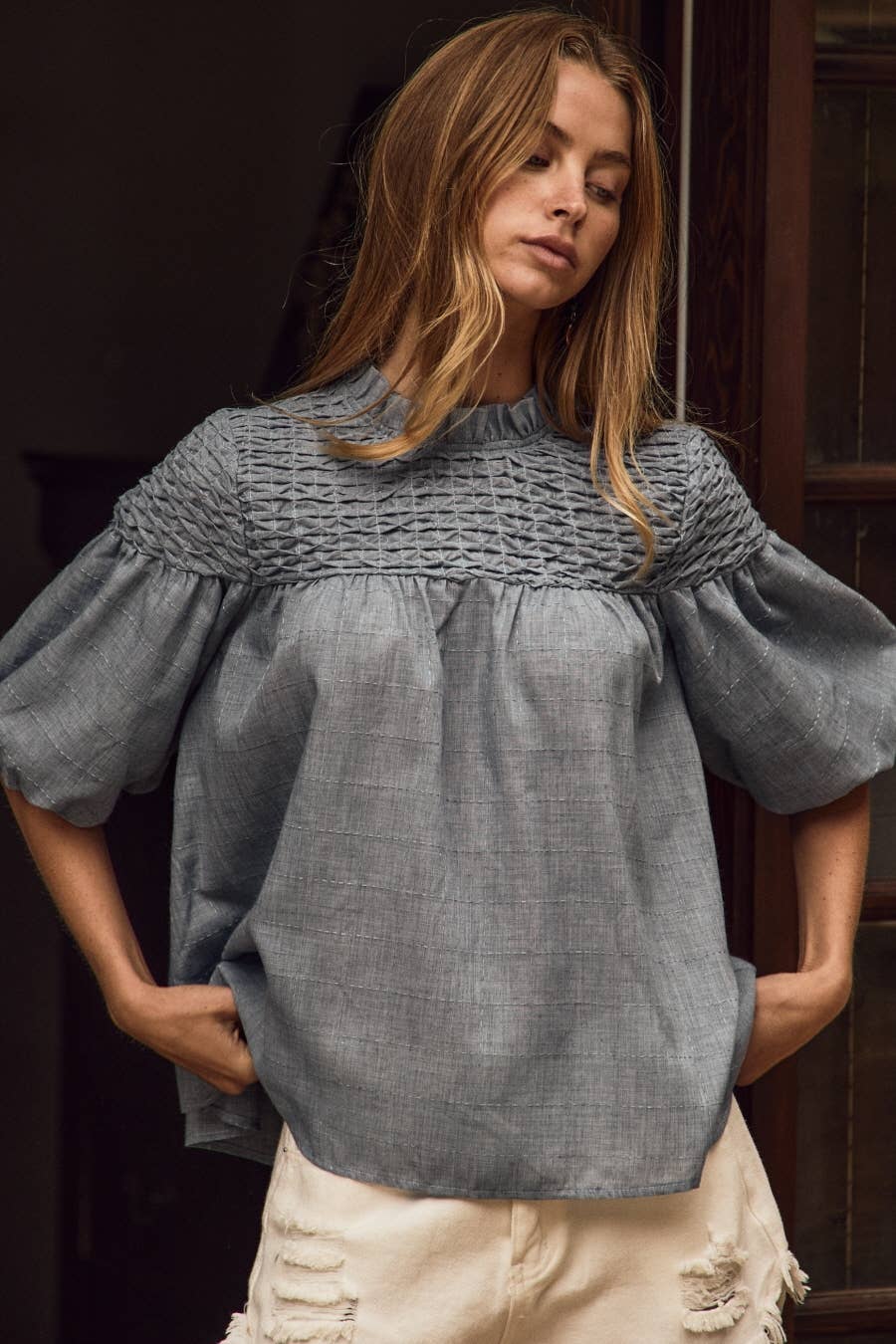 Bubble Sleeve Blouse