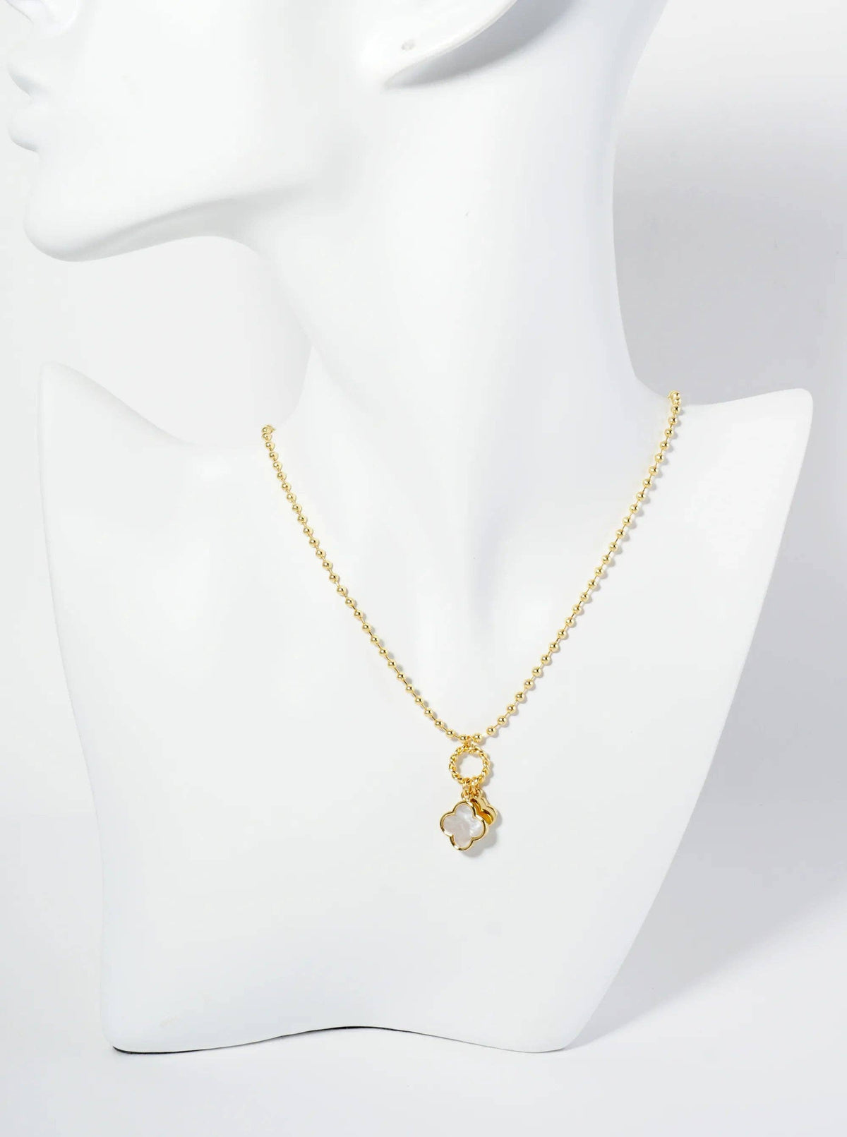Lucky Double Quatrefoil Ball Chain Necklace