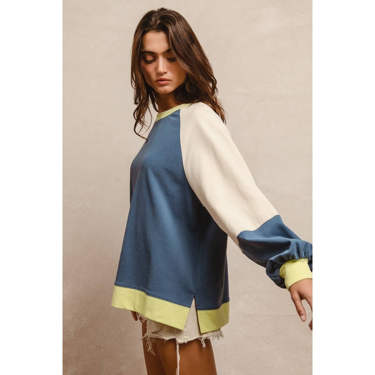 French Terry Color Block Top
