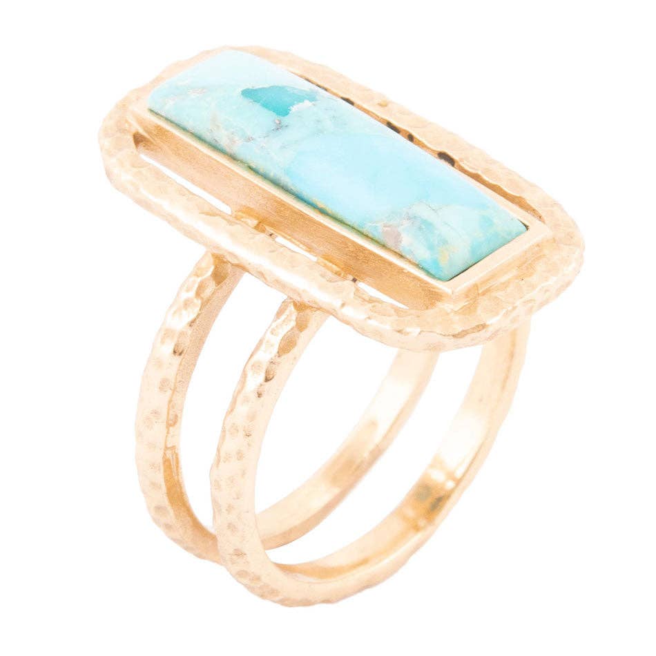 Willa Blue Turquoise Golden Statement Ring