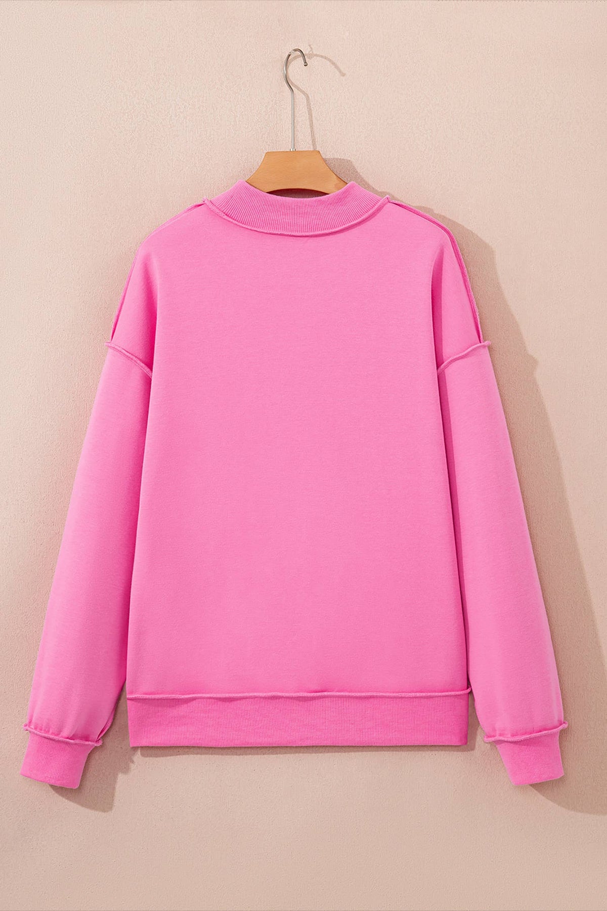 Reversible Mock Neck Drop Shoulder Sweatshirt