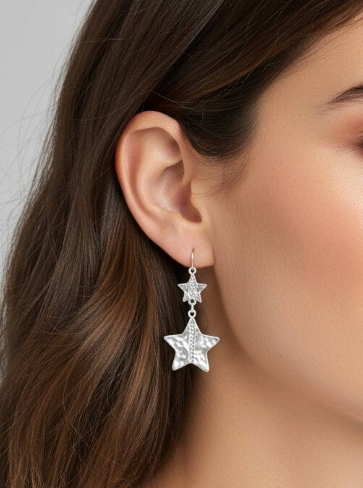 Starlight Hammered Crystal Drop Earrings
