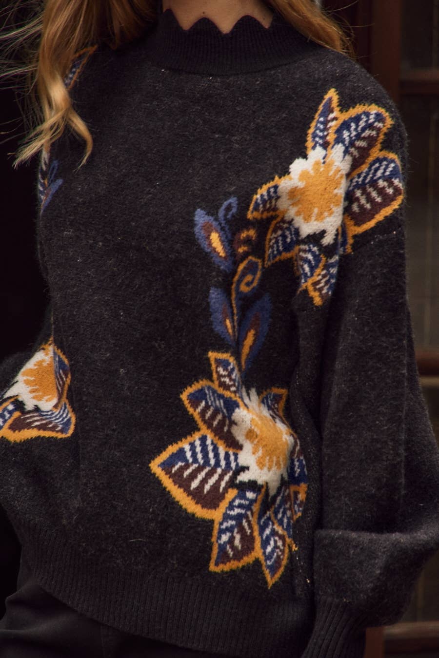 Floral Intarsia Sweater