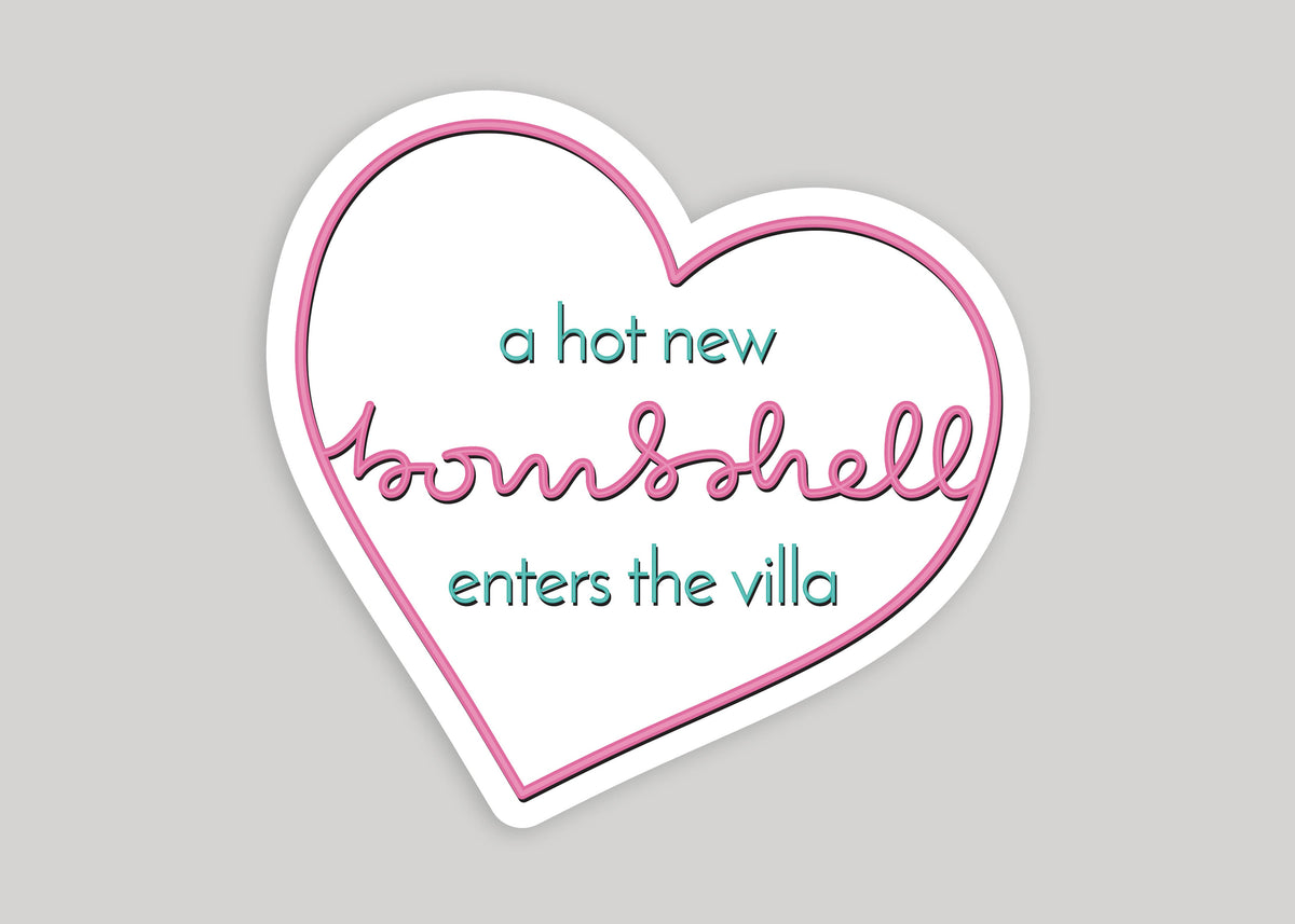Hot New Bombshell Enters the Villa Love Island Heart Sticker