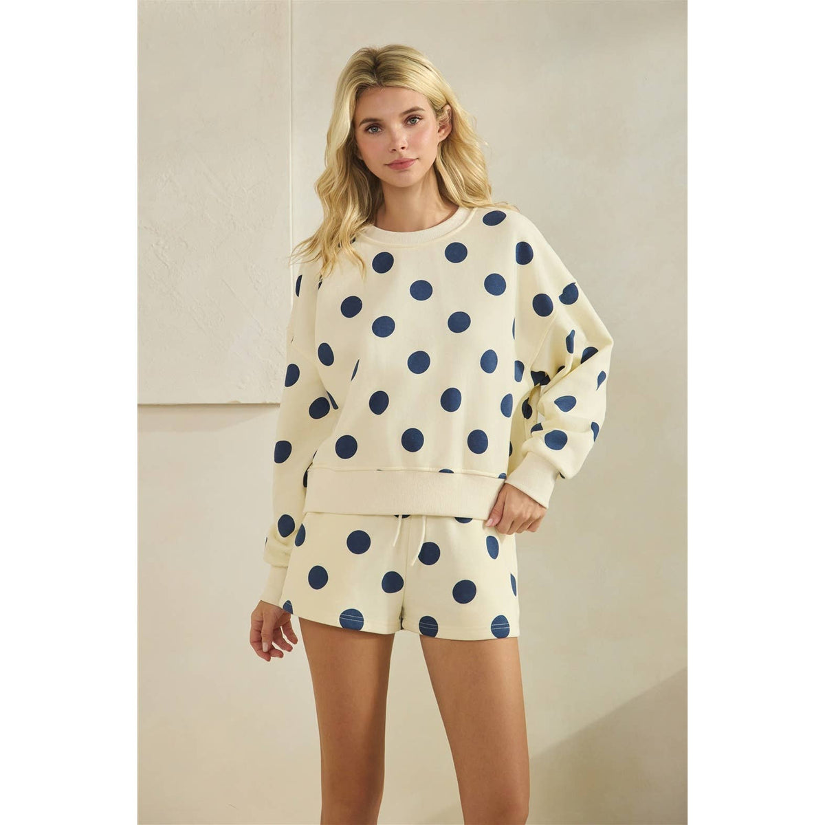Polka Dot Crewneck Sweatshirt