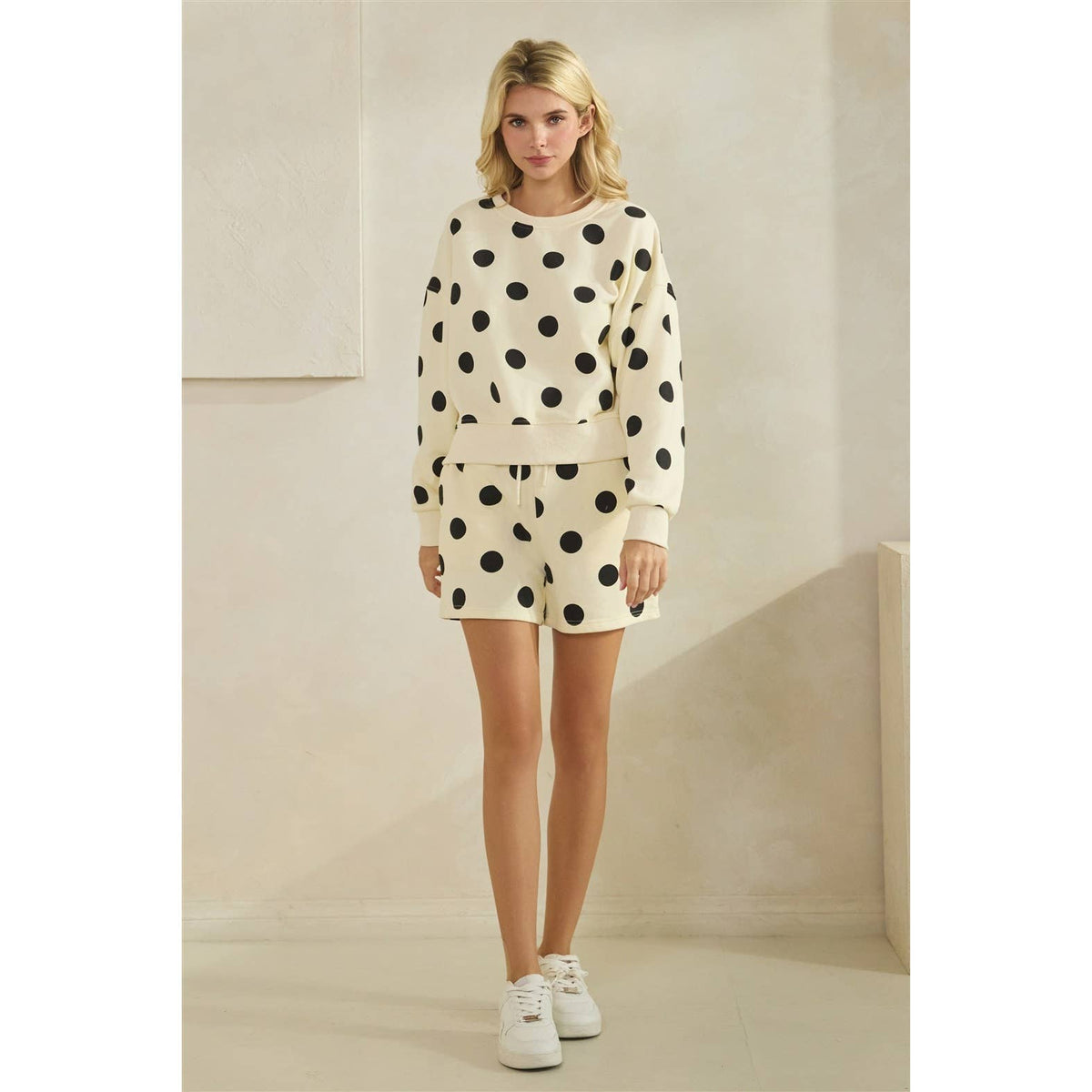 Polka Dot Crewneck Sweatshirt