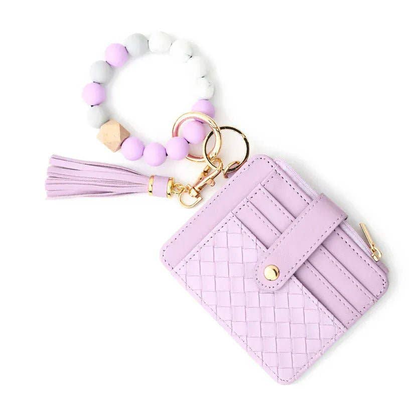 Nina Quilted Beaded Keychain Bracelet Wallet