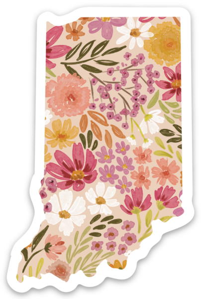Indiana State Floral Sticker 3x2in.