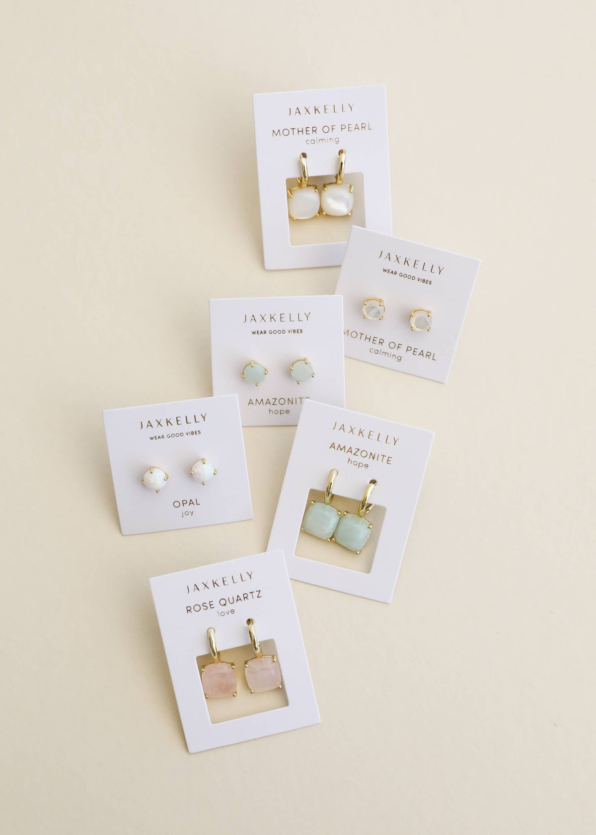 Round - Amazonite Gemstone - Gold Earrings