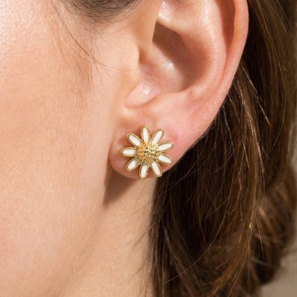 Mini Daisy Flower Stud Earrings