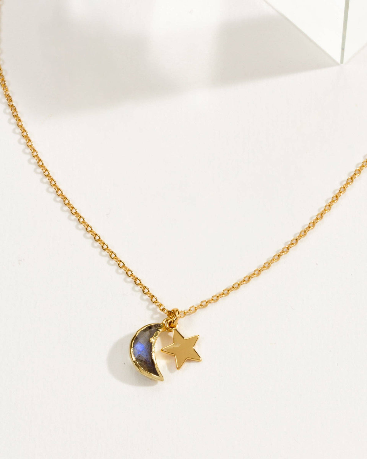 Past Your Bedtime Labradorite Moon & Star Necklace